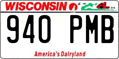 WI license plate 940PMB