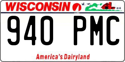 WI license plate 940PMC