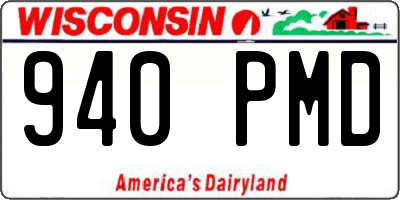 WI license plate 940PMD
