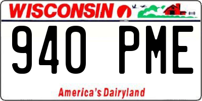 WI license plate 940PME