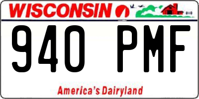 WI license plate 940PMF