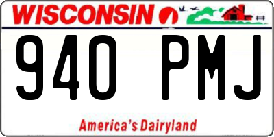 WI license plate 940PMJ