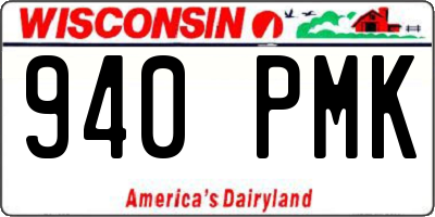 WI license plate 940PMK