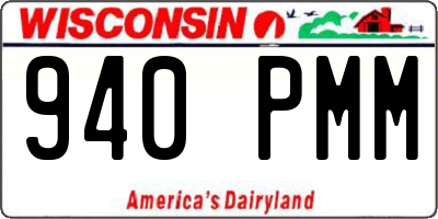 WI license plate 940PMM