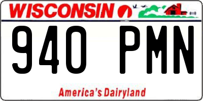 WI license plate 940PMN