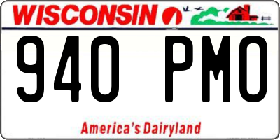 WI license plate 940PMO