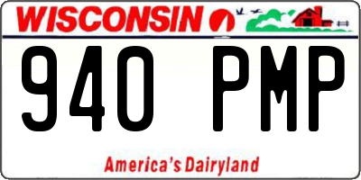 WI license plate 940PMP