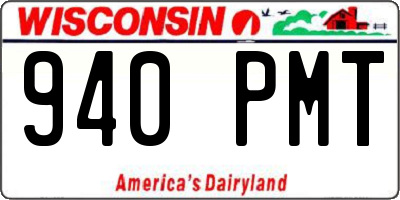 WI license plate 940PMT