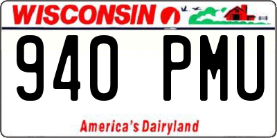 WI license plate 940PMU