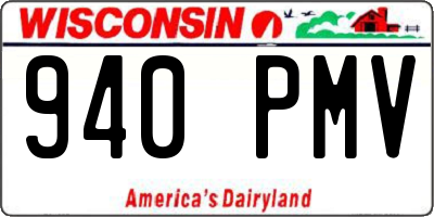 WI license plate 940PMV