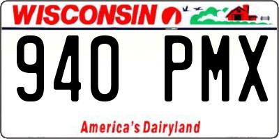 WI license plate 940PMX