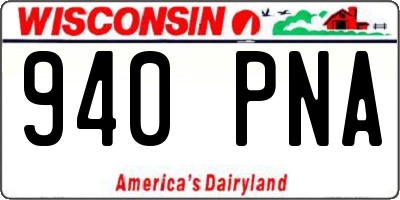 WI license plate 940PNA