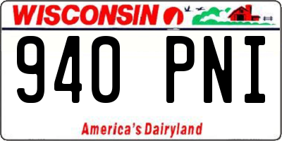 WI license plate 940PNI