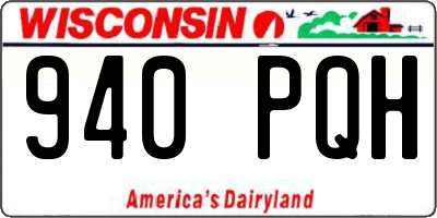 WI license plate 940PQH