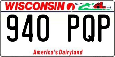 WI license plate 940PQP