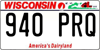 WI license plate 940PRQ