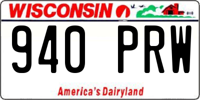 WI license plate 940PRW