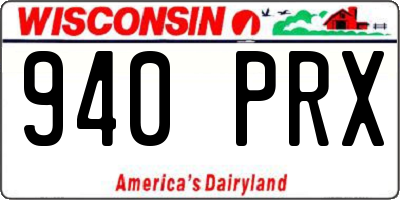 WI license plate 940PRX