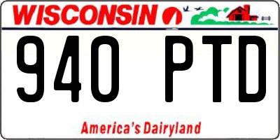 WI license plate 940PTD