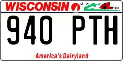 WI license plate 940PTH