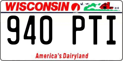 WI license plate 940PTI