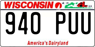 WI license plate 940PUU