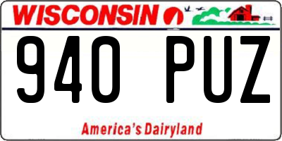 WI license plate 940PUZ