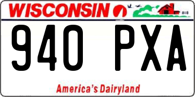 WI license plate 940PXA
