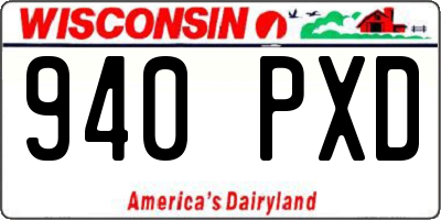 WI license plate 940PXD