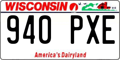WI license plate 940PXE