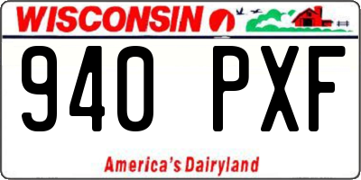 WI license plate 940PXF