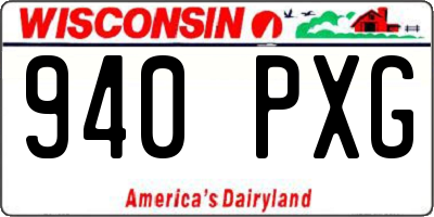 WI license plate 940PXG