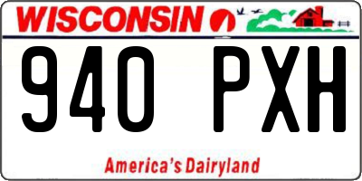 WI license plate 940PXH