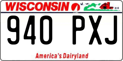 WI license plate 940PXJ