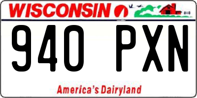 WI license plate 940PXN