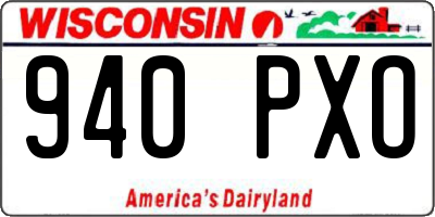 WI license plate 940PXO