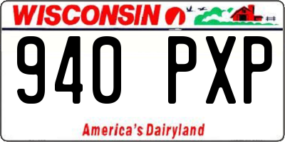 WI license plate 940PXP