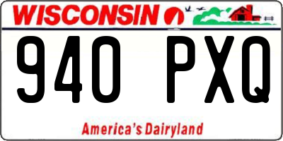 WI license plate 940PXQ