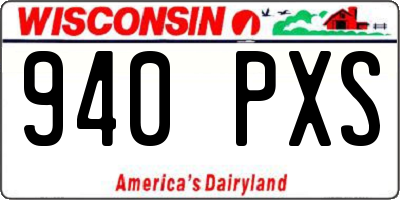 WI license plate 940PXS