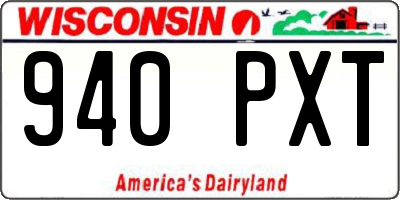 WI license plate 940PXT