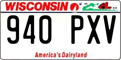 WI license plate 940PXV