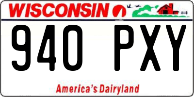 WI license plate 940PXY