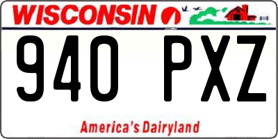 WI license plate 940PXZ