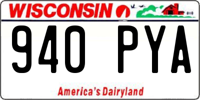 WI license plate 940PYA