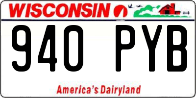WI license plate 940PYB