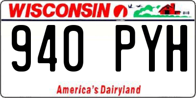 WI license plate 940PYH
