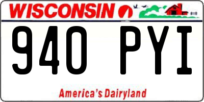 WI license plate 940PYI