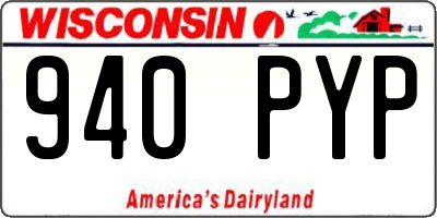 WI license plate 940PYP