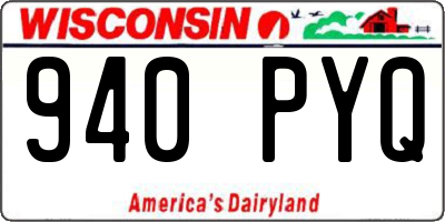WI license plate 940PYQ