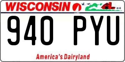 WI license plate 940PYU